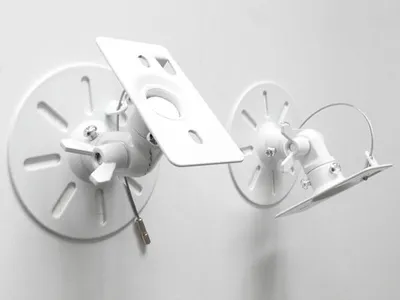Produktbild von 2 x Universal Boxen Lautsprecher Halterung - schwenkbar neigbar drehbar - bis 15 kg pro Halterung - für Heimkino Anlage Soundsystem weiß BS9WK