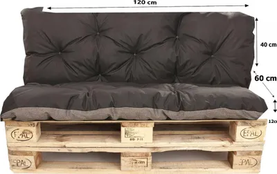 Produktbild von Palettenkissen set 120x60x40cm, Palettenkissen Schwarz, Gartenkissen, palettenkissen outdoor, Satz Kissen für Gartenmöbel, europaletten sitzkissen