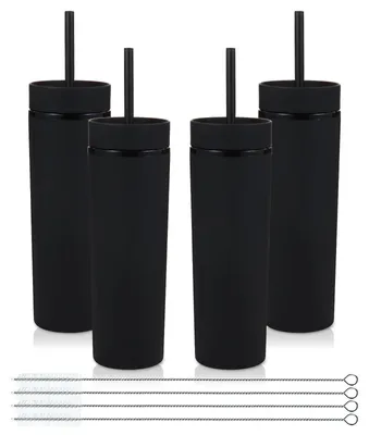 Productafbeelding van Solidchoice - Plastic Tumbler met Deksel en Rietje, 4-Pack