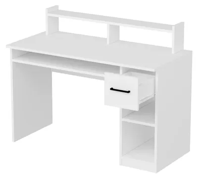Produktbild von Roletto - Schreibtisch, 99x120x55h cm Weiß, 5 Regalböden