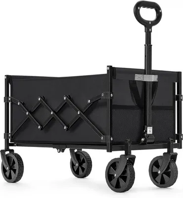 Produktbild von Kinderwagen mit Schiebeleiter - Opvouwbare Kindertransportwagen - Kinderwagen mit Duwstang - Strandwagen für Kinder