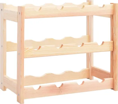 Image de The Living Store Casier à vin pour 12 bouteilles en bois de pin