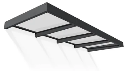 Produktbild von Palram - Canopia Metall Vordach Sophia CLear XL 3814 Anthrazit 378x140x17 cm