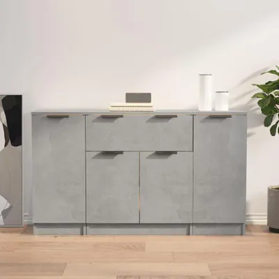 Produktbild von vidaXL Sideboards 3 Stk. Betongrau Holzwerkstoff