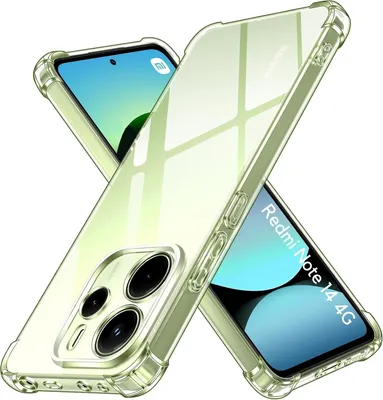 Two transparent phone cases are shown crossed over each other, displaying the phones inside.