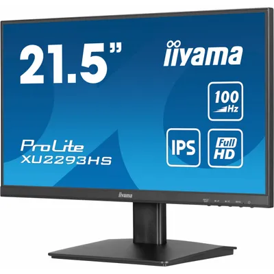 Image de iiyama ProLite XU2293HS-B6 - Moniteur LED - 55,9 cm (22") (21,5" visible) - 1920 x 1080 Full HD (1080p) @ 100 Hz - IPS - 300 cd/m² - 1000:1 - 1 ms - HDMI, DisplayPort - Haut-parleurs - Noir [] (XU2293HS-B6)