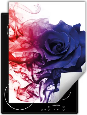 Produktbild von DarHaus Herdabdeckplatte Einteilig Küche Abdeckplatte für Glaskeramikfeld Abdeckung Induktionskochfeld Aufrollbare Matte 40x52 cm, bunt - Rose