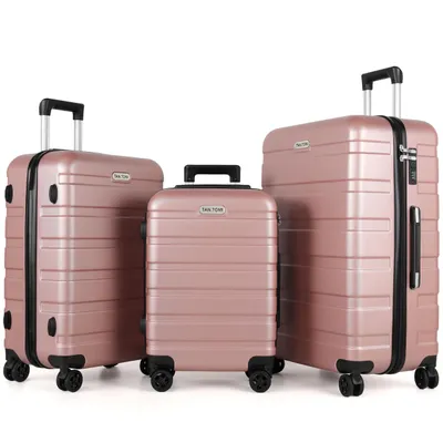 Produktbild von Handgepäckkoffer S/M/L/Set Koffer Hartschale Leicht Reisekoffer ABS Geräumig Haltbar Trolley Handgepäck Große Kapazität