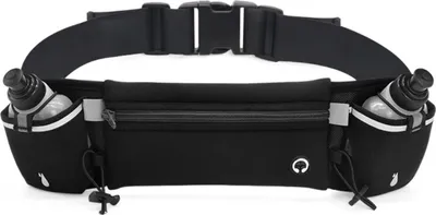 Produktbild von Laufgürtel, Sportgürtel, Bauchtasche mit 2 Wasserflaschen, verstellbarer Trinkgürtel für Männer und Frauen, Smartphone, Klettern, Wandern