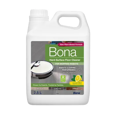 Produktbild von Bona Hartbodenreiniger für Wischroboter 2,5 L zur Verwendung mit Wischrobotern und Nass/Trockensaugern, Konzentrat mit Zitrone-Minze-Duft