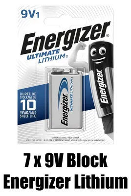 A retail package of Energizer Ultimate Lithium 9V batteries.