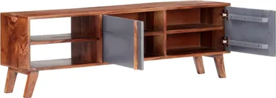 Produktbild von vidaXL TV-Schrank Grau 140x30x45 cm Massivholz