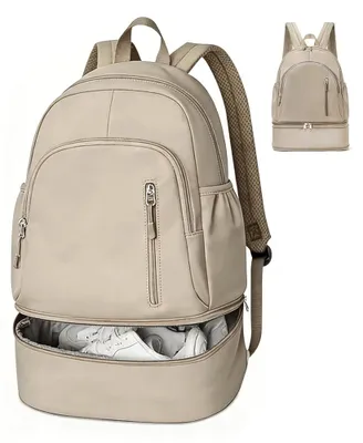 Produktbild von Sporttasche Sportrucksack Rucksack - Wasserdicht - Schuhfach - 45 x 34 x 19 cm - Khaki - Für Sport und Reisen