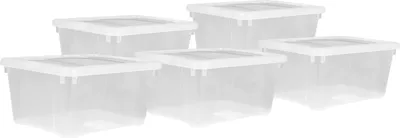 Produktbild von 5er Set Klarsichtbox 33x20x11 cm # 5 STÜCK # - mittel 408553