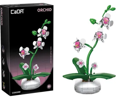 Produktbild von CADA Orchideen-Blumenarrangement Baukasten (237 Teile) – Modell zum Zusammenbauen, ideal für Einsteiger ab 8 Jahren