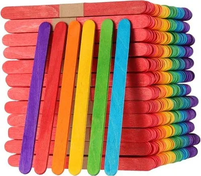 Produktbild von 500 Stück farbige Holzmodelbaustifte - Regenbogen Jumbo - Naturholz - DIY - Bastelstifte