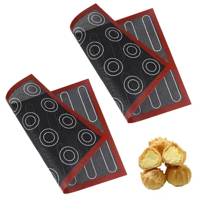 2er-Pack mikrogelochte Silikon-Backmatte, antihaftbeschichtet, 34x34 cm