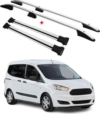 Image de Kit Barres de toit pour Ford Transit Tourneo Courier 2012-2024 Alu Gris 4x