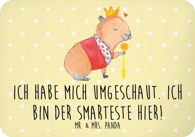 Produktbild von Mr. & Mrs. Panda magnet Capybara König - Gelb Pastell - Geschenk, Kühlschrankmagnet, zettelhalter, spruchmagnet, whiteboardmagnet, Notizhalter, Gute Laune