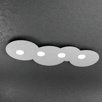 Image de Plafonnier moderne rectangulaire Cloud Metal Grey 4 Lights Gx53