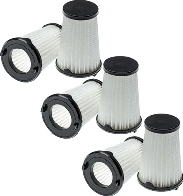 Produktbild von vhbw 6x Faltenfilter kompatibel mit AEG CX7-2-35TM, CX7-2-35FF, CX7-2-35Ö, CX7-2-30GM, CX7-2-30DB Staubsauger - Patronenfilter Schwarz Weiß Abwaschbar