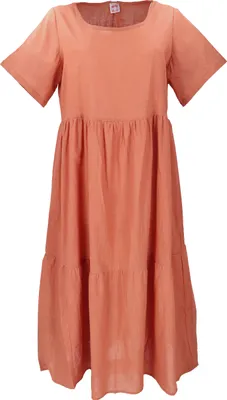 Produktbild von Boho Baumwoll Maxikleid, Luftiges Stufenkleid, Sommerkleid - Helles Rost, Damen, Baumwolle, Kleider