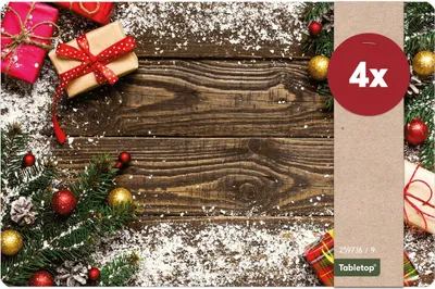 Produktbild von Abwaschbare Tischsets 4er Set Weihnachten Geschenke
