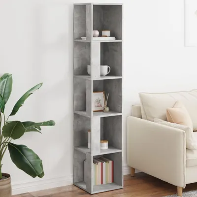 Produktbild von vidaXL Rohový regál betón sivý 33x33x164,5 cm odvodený výrobok z dreva