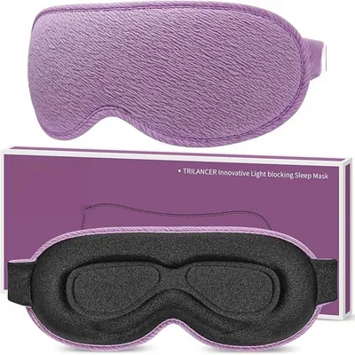Produktbild von PromoHome® 100% Lichtblockierendes Schlafmaske Augenmaske Nachtmaske Bequem Weich Atmungsaktiv Geeignet für Seitenschläfer Reisen Flugzeug