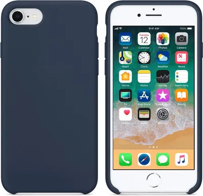 Produktbild von starfix Silikon-Tasche Schutz-Hülle Cover für iPhone 8 Plus / 7 Plus dunkelblau