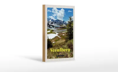 Produktbild von Holzschild Reise 12x18 cm Vorarlberg Österreich Natur Wald Urlaub