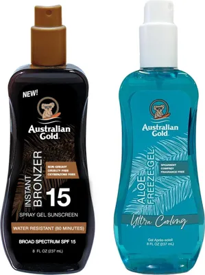 Zdjęcie produktu dla Australian Gold Żel W Sprayu Z Bronzerem SPF15 + Aloe Freeze Gel
