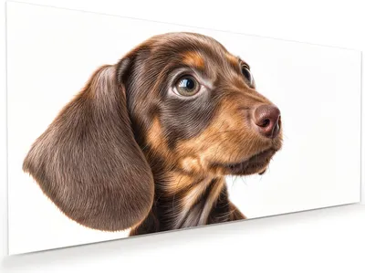 Produktbild von Glasbild 110x55cm in XXL für Wohnzimmer, Schlafzimmer Motiv Niedlicher Hund