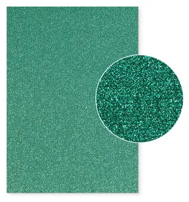 Produktbild von Plottermarie Plotterfolie Mega Glitter für kreative Veredelungen – Plotterfolie für Textildruck, T-Shirts, Baumwolle, Polyester, DIY & Spezialeffekte A4 - 925 Green