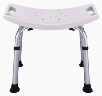 Immagine prodotto di Sedia da doccia - Sgabello da bagno - Senza braccioli - Struttura in metallo - Seduta antiscivolo - Non imbottita - Da montare - Portata massima: 158,8 kg