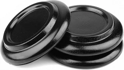 Image de Roulettes en bois pour piano à queue, supports de roulettes en bois pour parquets en bois massif, avec mousse antidérapante et insonorisante, lot de 3, noir