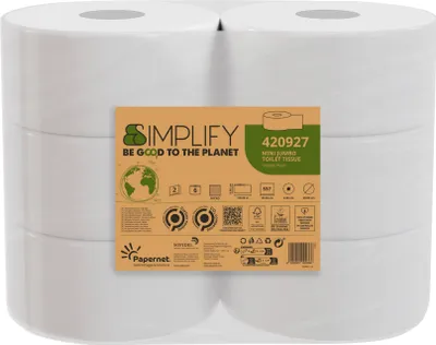 Produktbild von Papernet Toilettenpapier Simplify 420927 2lg. 557Bl. 6St.