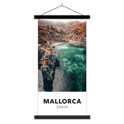 Produktbild von MuchoWow® Textilposter Mallorca - Spanien - Natur 40x80 cm mit schwarzem Rahmen - Wandemalerei