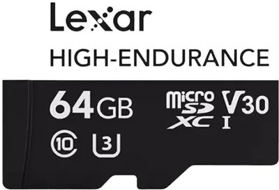Produktbild von Lexar High-Endurance, 64 GB, MicroSDXC, Klasse 10, UHS-I, Class 3 (U3), V30