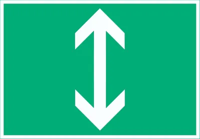 Produktbild von Richtungspfeil hoch runter Schild waagerecht weiss grün Pfeil A0 (841x1189mm)