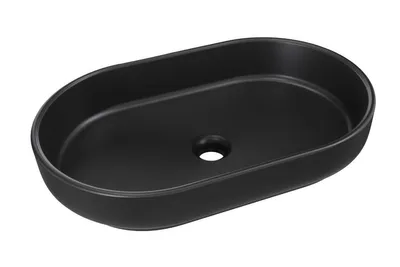 Produktbild von Aufsatzwaschbecken - Waschbecken 55 cm Handwaschbecken Für Badezimmer, RIVER2 BM288 - Schwarz/Matt