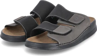 Produktbild von Herren Pantolette schwarz graphite HELIX aus Leder von Größe 41 bis 46