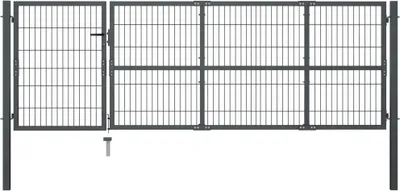 Produktbild von Gartentor mit Pfosten Stahl 350 x 100 cm Anthrazit