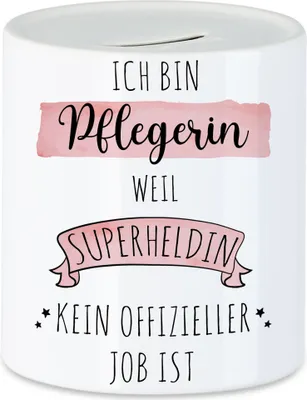 Produktbild von Ich Bin Pflegerin Weil Superheldin Kein Anerkannter Job Ist Spardose  Geschenk Danke Sagen