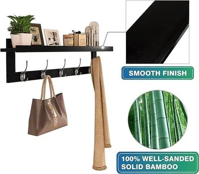 Productafbeelding van Famanu garderobe met 5 dubbele haken - 74,17 x 11,94 x 20,07 cm
