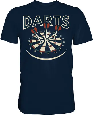 Produktbild von Vintage Darts Dartscheibe Sport Dartpfeile T-Shirt – Navy / 5XL