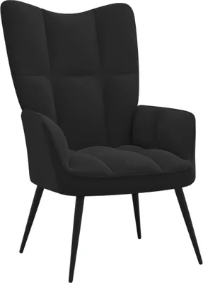 Image de Fauteuil "Gückingen" en velours (100% polyester), acier noir. Dimensions (l/h/p) 61x96x70 cm