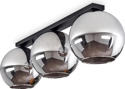 Produktbild von Cesaro »Cesaro« moderne Deckenlampe aus Metall/Glas in Schwarz/Chromfarben