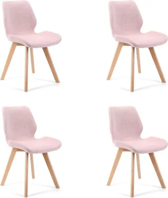 Immagine prodotto di Set di 4 sedie da pranzo KIMTE - rosa / faggio