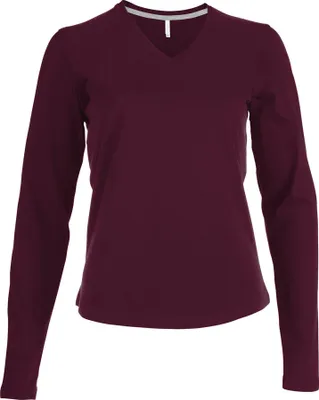 Immagine prodotto di Kariban T-shirt donna a maniche lunghe con scollo a V